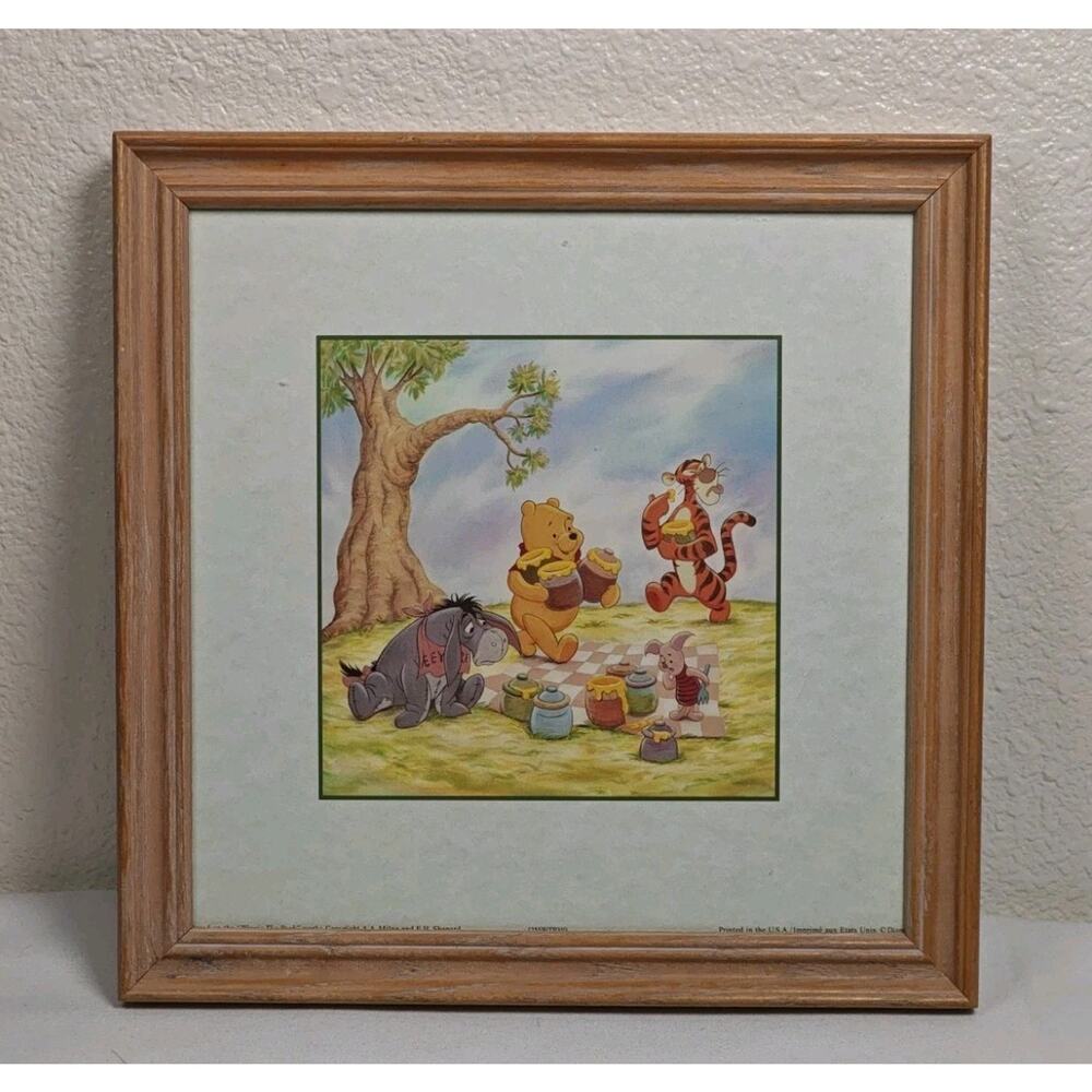 Vintage Winnie The Pooh And Friends Picnic Square Frame